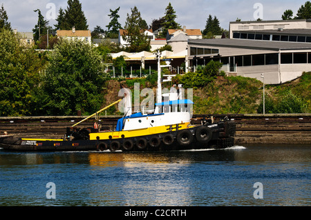 Hiram M Chittenden Locks, le lac Washington Ship Canal, Ballard, Seattle, Washington Banque D'Images