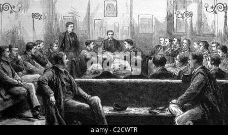 "Le ''Magpie et Stump'' société de débats, Trinity College, Cambridge, Angleterre, droit historique, 1883' Banque D'Images