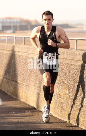 Burnham on Sea, triathlon Avril 2011 Banque D'Images