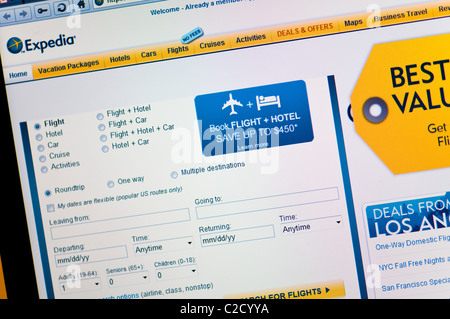 Site web capture d'Expedia Banque D'Images