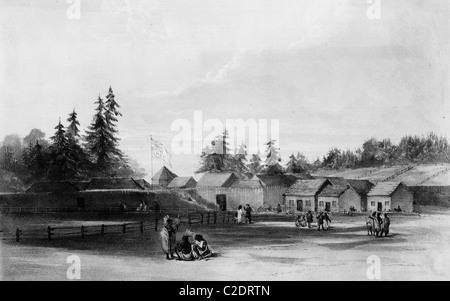 La colonisation britannique à Fort Vancouver Banque D'Images