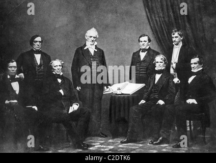 James Buchanan avec son cabinet Banque D'Images