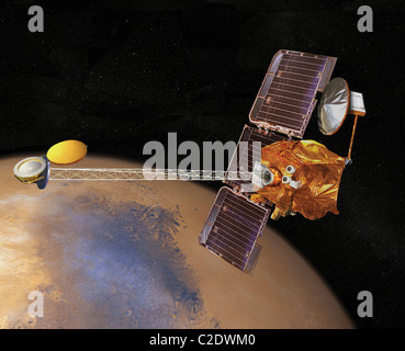L'imagination de l'artiste de la NASA Mars Odyssey 2001 Banque D'Images