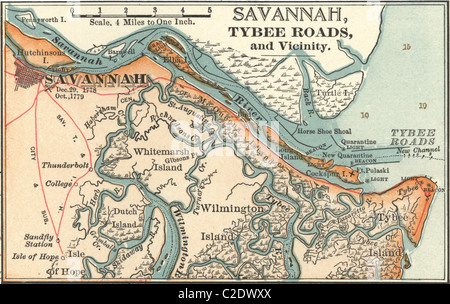 Carte de Savannah Banque D'Images