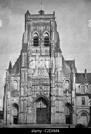 L'un des premiers autotypes de l'église de Saint Riquier, France, photographie historique, 1884 Banque D'Images