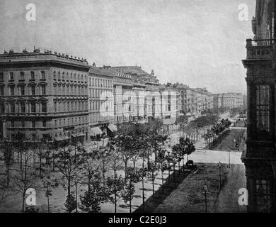 L'un des premiers autotypes Kaertner Ring de l'Opéra de Vienne et l'anneau, photographie historique, 1884 Banque D'Images