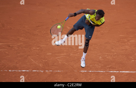 Gael Monfils, France, dans l'action à l'Open de France de Tennis à Roland Garros, Paris, France. Banque D'Images