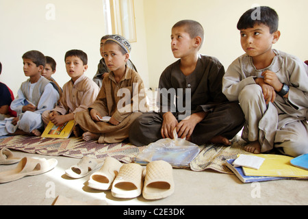 Les enfants à l'école, Kunduz, Afghanistan Banque D'Images