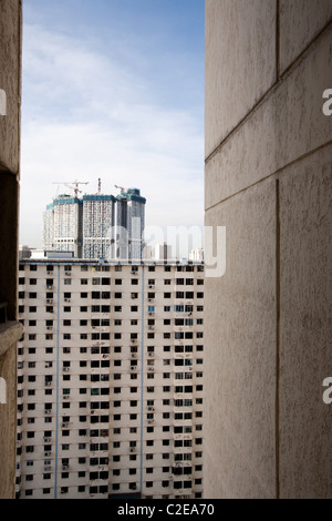 Mauvaise vue depuis un appartement à Singapour Banque D'Images