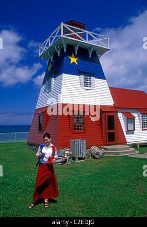 1, l'un, canadien français, Canadien français, femme adulte, la baie des Chaleurs, le village de Grande-Anse, Grande-Anse, Nouveau-Brunswick Province, Canada Banque D'Images