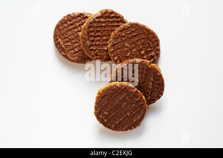 Cinq Foxs caramel au chocolat cookies Chunkie extrêmement isolé sur fond blanc Banque D'Images