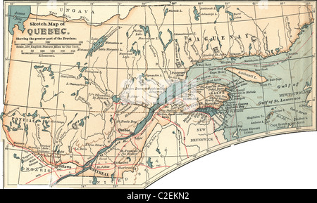 Carte du Québec Banque D'Images