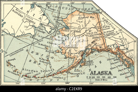 Carte de l’Alaska Banque D'Images