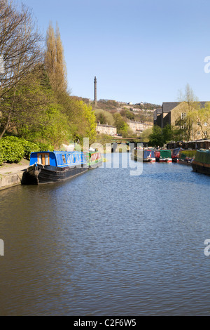 Quai du canal de Sowerby Bridge West Yorkshire Angleterre Banque D'Images