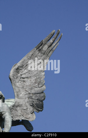 Détail de la Quadriga dell'Unità chevaux char sur le dessus de la monument Vittoriano Rome Banque D'Images