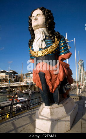 Proue de navire GUNWHARF QUAYS Portsmouth hampshire Angleterre Banque D'Images