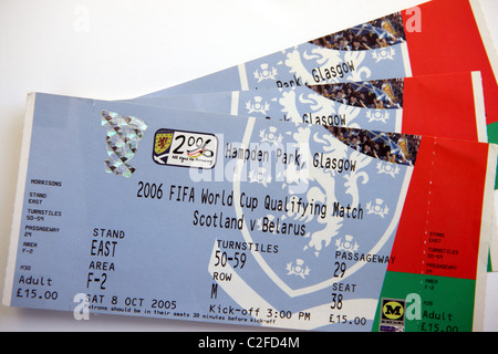 Coupe du Monde 2006 match de qualification billets Banque D'Images