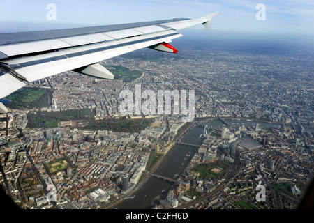 Vue d'avion de Londres centrale Banque D'Images