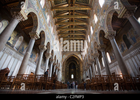 La cathédrale de Monreale, Palerme, Sicile, Italie Banque D'Images