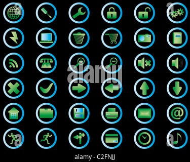 Collection d'icônes différentes pour l'utilisation dans la conception de sites web Banque D'Images