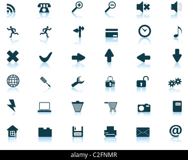 Collection d'icônes différentes pour l'utilisation dans la conception de sites web Banque D'Images