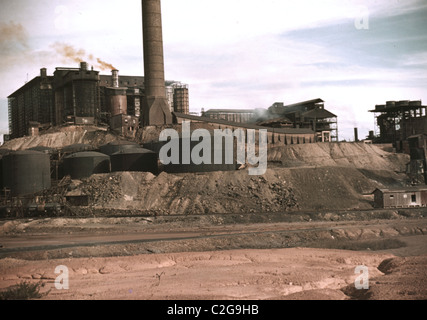 Les mines de cuivre et une usine d'acide sulfurique, Copperhill], au Tennessee. Banque D'Images