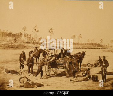 Forage d'ambulance de l'armée au siège de Potomac, près de Brandy Station, Va., Mars, 1864 Banque D'Images