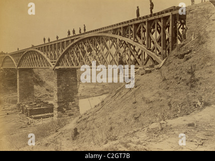 Potomac Creek Bridge, Aquia Creek & Fredericksburg Railroad, le 18 avril, 1863 Banque D'Images