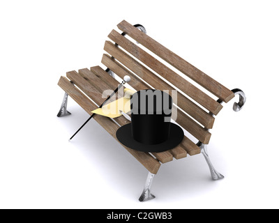 Lettre sur le banc. 3D Banque D'Images