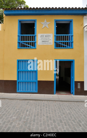 La Havane. Cuba. Maison natale de José Marti / naissance de José Marti, Habana Vieja / La Vieille Havane. Banque D'Images