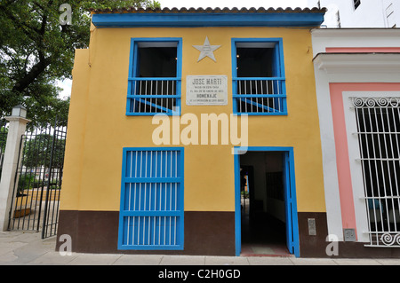 La Havane. Cuba. Maison natale de José Marti / naissance de José Marti, Habana Vieja / La Vieille Havane. Banque D'Images