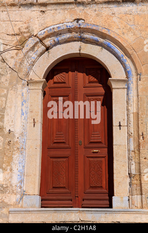 Verrouillée et scellée dans le Magne porte décorée, Laconie, Grèce Banque D'Images