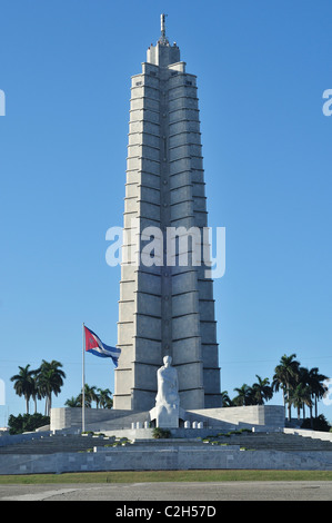 La Havane. Cuba. Un mémorial y Museo José Marti / Memorial & Museum à José Marti, Plaza de la Revolucion. Banque D'Images