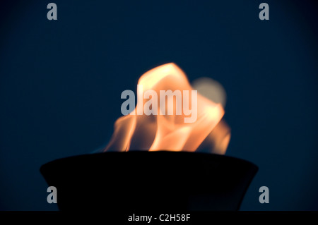 Le lac des Bois, Ontario, Canada ; la combustion de la flamme dans la nuit de couleurs vives Banque D'Images