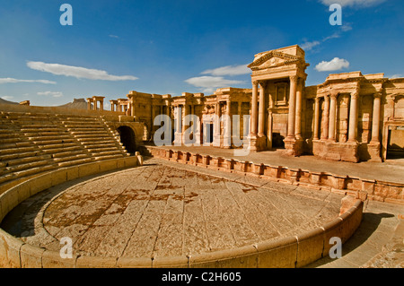 Amphithéâtre romain arène de théâtre cirque à Palmyra Syrie deuxième siècle, 2nd siècle Banque D'Images