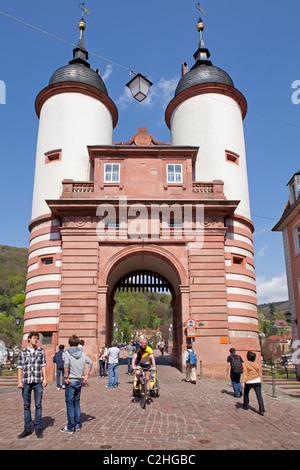 Bridge Gate, Heidelberg, Bade-Wurtemberg, Allemagne Banque D'Images