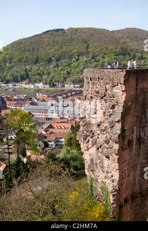 Vue de la ville du château, Heidelberg, Bade-Wurtemberg, Allemagne Banque D'Images