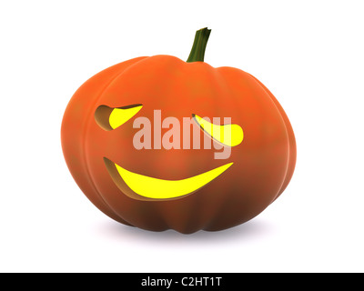 Halloween citrouille isolé sur blanc. 3D Banque D'Images