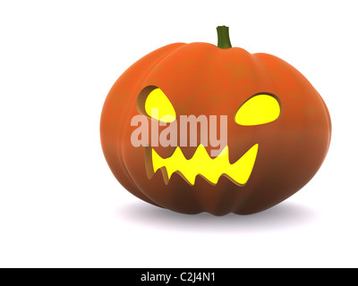 Halloween citrouille isolé sur blanc. 3D Banque D'Images