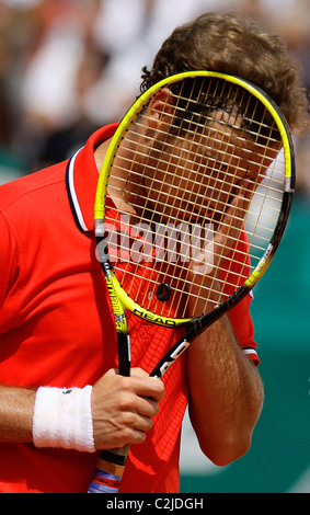 Richard Gasquet (FRA) dans son match contre Rafael Nadal (ESP) au cours du troisième tour de l'ATP Masters Series Tennis à la Mon Banque D'Images