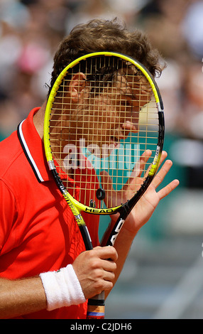 Richard Gasquet (FRA) dans son match contre Rafael Nadal (ESP) au cours du troisième tour de l'ATP Masters Series Tennis à la Mon Banque D'Images