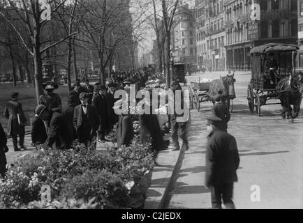 L'achat de fleurs de Pâques dans la région de Union Square, New York Banque D'Images