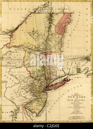 Provinces de New-York et du New Jersey, avec une partie de la Pennsylvanie et de la province de Québec - 1777 Banque D'Images