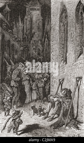 Après une illustration de Gustave Doré pour Les Contes drolatiques de Balzac. Banque D'Images