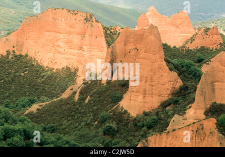 L'espace naturel de Las Médulas, León, Espagne Banque D'Images