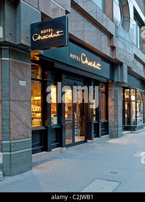 Hotel Chocolat store à Londres dans la soirée Banque D'Images