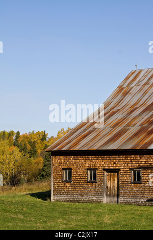 Ancienne grange résisté à l'automne, près de Campbelton, Nouveau-Brunswick, Canada Banque D'Images