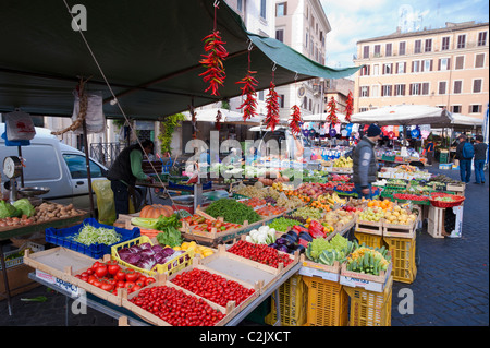 Campo de Fior marché plein air, Rome, Italie. Banque D'Images