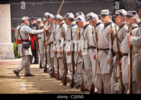 150e anniversaire de la reddition du fort Sumter dans la guerre de Sécession Charleston, SC, États-Unis d'Amérique Banque D'Images