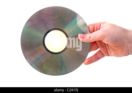 Virus free cd disk isolated on white. Banque D'Images